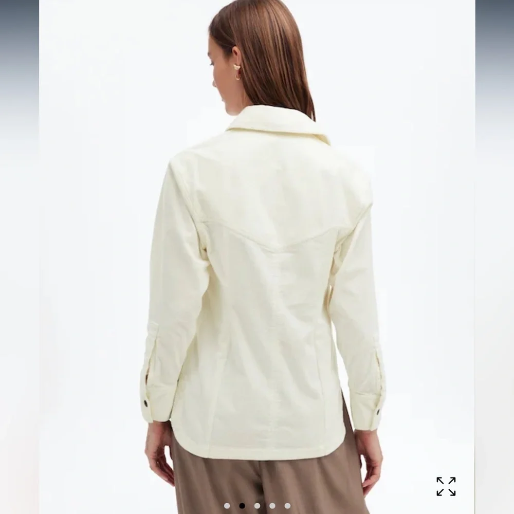 Madewell Corduroy Relaxed Shirt-Jacket Women's XL Winter White Ivory